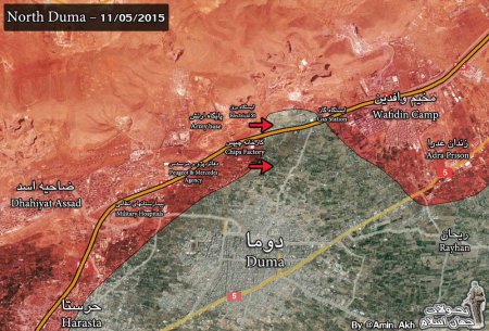 Сирийская армия освободила северную сторону шоссе Дамаск - Хомс в районе Ду ...
