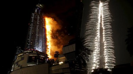 Пожар в небоскребе в Дубае: по меньшей мере погиб один человек