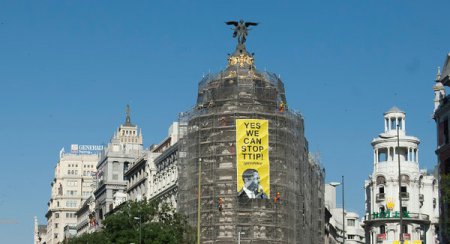 Greenpeace достойно встретил Барака Обаму и TTIP в Мадриде