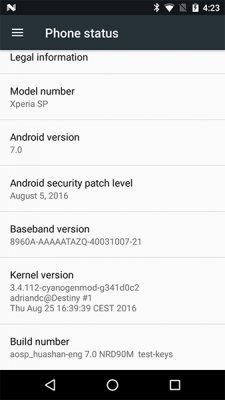 Энтузиаст установил Android 7 на смартфон Sony Xperia SP