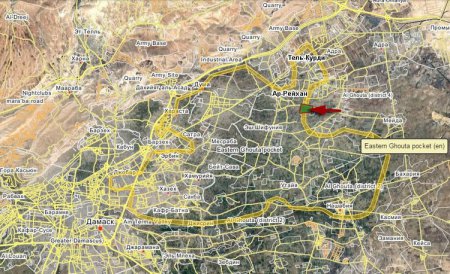 Сирийская армия атаковала военную базу южнее Тель-Курди в Восточной Гуте