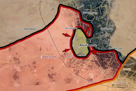 Союзные силы частично блокировали Абу-Камаль с востока и начали штурм города
