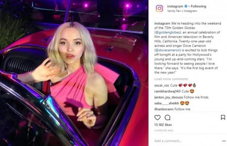 Руководство Instagram поддержит звёзд Голливуда на "Золотом глобусе"