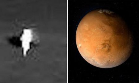 Уфологи: Космический аппарат зафиксировал на Марсе белого пришельца