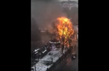 Опубликовано видео момента взрыва на рождественской ярмарке во Львове