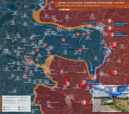 Битва за Харьков: обстановка на Изюмско-Купянском участке фронта по состоянию на 15.00 9 сентября 2022 года