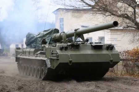 НМ ЛНР: украинские войска окопали две сверхтяжелых САУ "Пион" в Станице Луганской