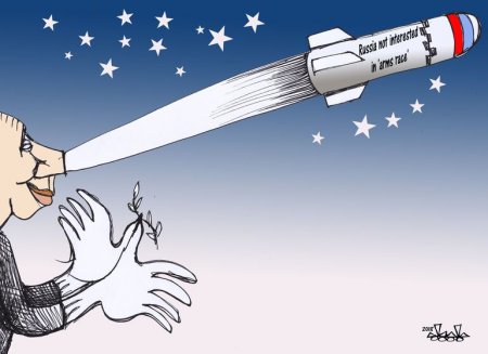 Зарубежные карикатуры на Послание Президента Путина